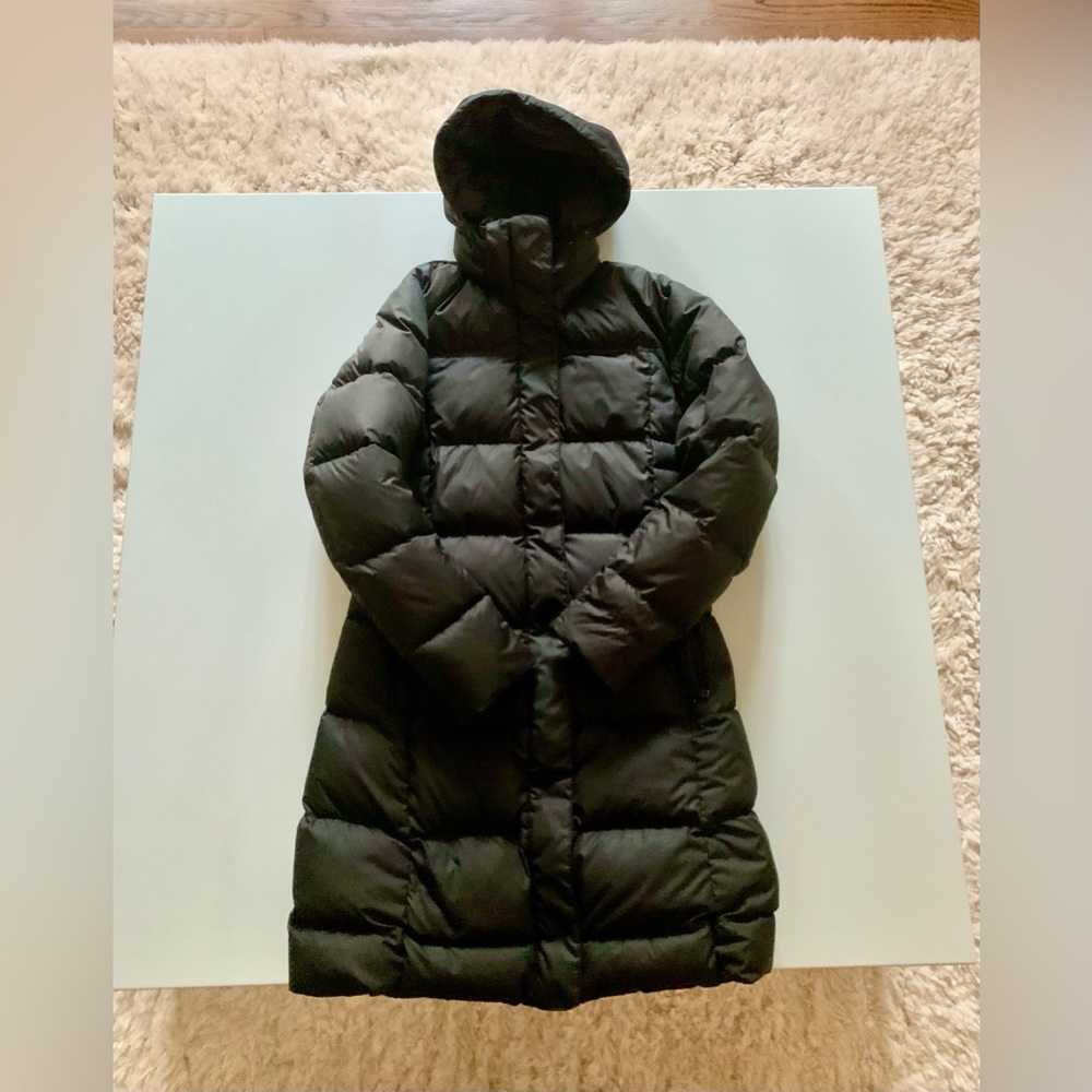 Patagonia Black Long Puffer Coat with Hood